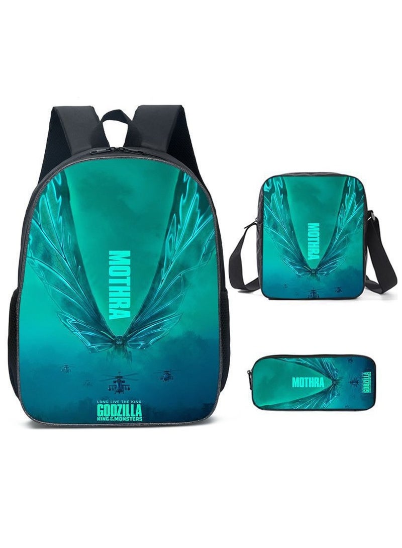 Godzilla New Godzilla Student Backpack Three-piece Set 29*16*42cm
