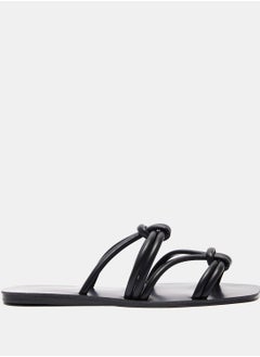 shoexpress Open-Toe Slip-On Sandals with Knot Detail  - Image 1