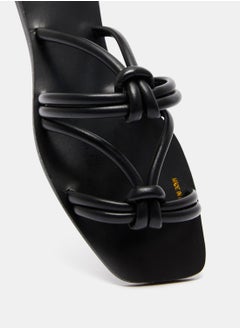 shoexpress Open-Toe Slip-On Sandals with Knot Detail  - Image 4