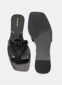 shoexpress Open-Toe Slip-On Sandals with Knot Detail  - Image 5