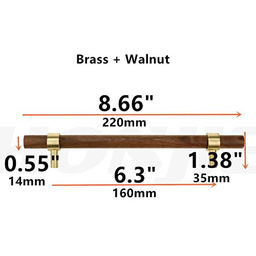 Tsnamay Drawer 866220mm Pulls Brass Walnut Kitchen Wardrobe Cabinet Hardware Pull Handle Adjustable Hole Distance with Screw 4Pcs - Image 3