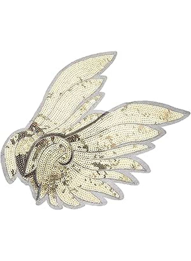 Gold Sequin Embroidered Large Angel Wing Patch For Clothing Decor Costume Sewing - Image 1
