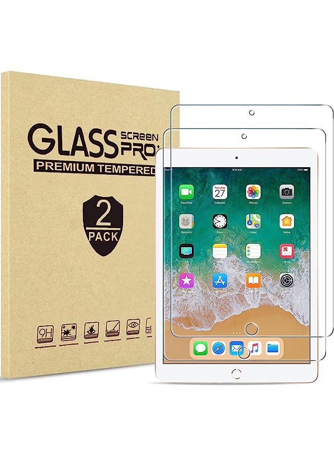 2 Pack For Ipad 9.7 Screen Protector (Ipad 6Th/5Th Generation, 2018/2017), Ipad Pro 9.7, Ipad Air 2 / Ipad Air Tempered Glass Screen Film -Clear