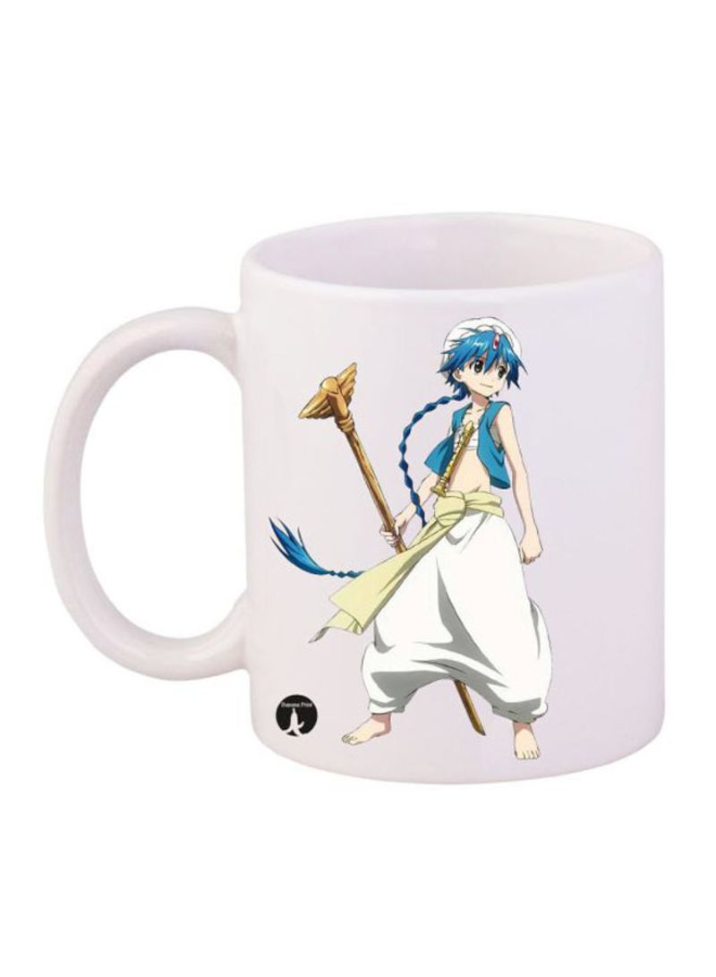 RKN Labyrinth Of Magic Anime Printed Mug White/Blue/Beige 12ounce
