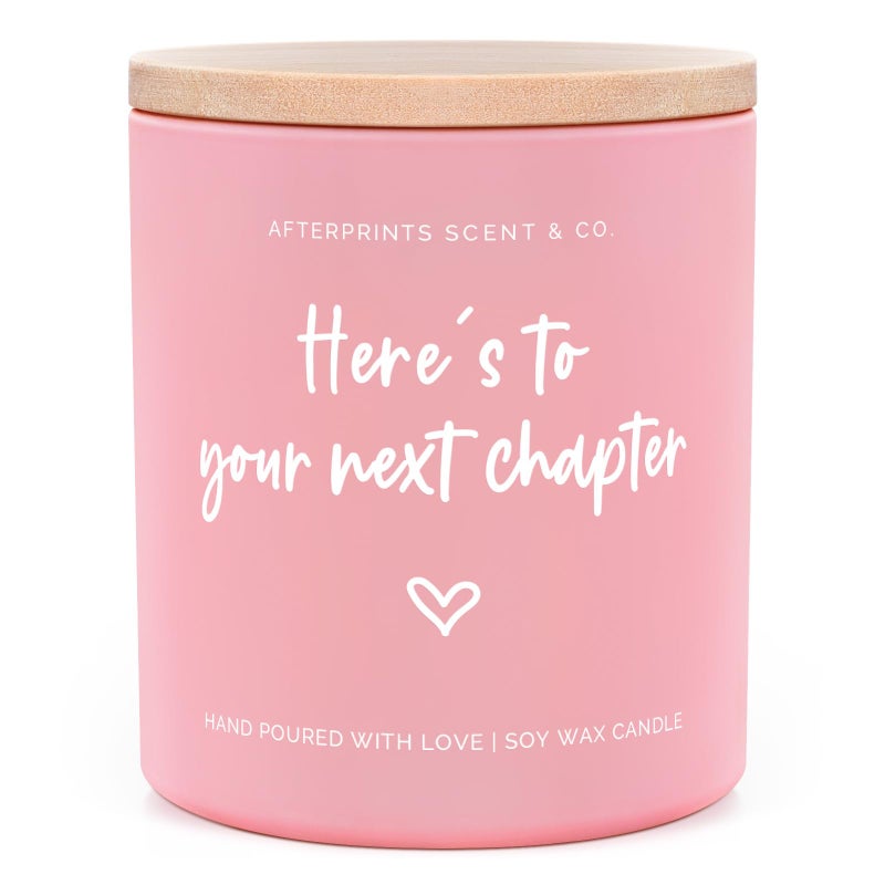 Afterprints New Chapter Candle Gifts for Women, Friends, Coworker Leaving Gifts for Women, Retirement, Graduation, Promotion, Good Luck Gift, Hereâ€™s to Your Next Chapter Scented Candles 10oz - Image 1