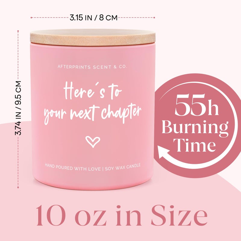 Afterprints New Chapter Candle Gifts for Women, Friends, Coworker Leaving Gifts for Women, Retirement, Graduation, Promotion, Good Luck Gift, Hereâ€™s to Your Next Chapter Scented Candles 10oz - Image 5