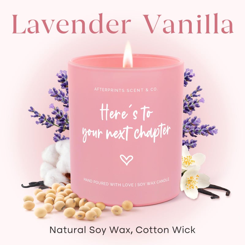 Afterprints New Chapter Candle Gifts for Women, Friends, Coworker Leaving Gifts for Women, Retirement, Graduation, Promotion, Good Luck Gift, Hereâ€™s to Your Next Chapter Scented Candles 10oz - Image 4