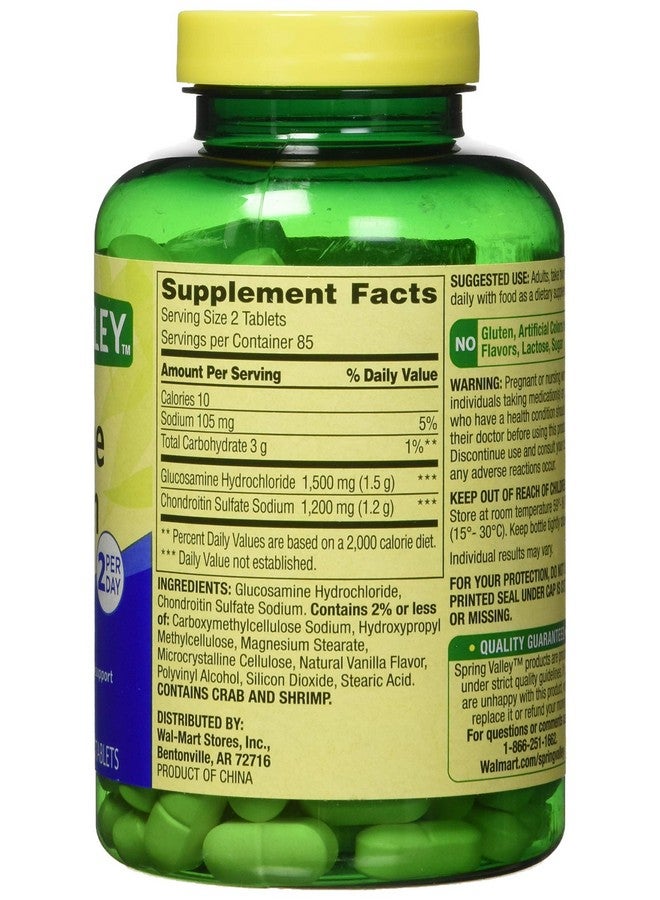 SPRING VALLEY غلوكوزامين كوندروايتين ثلاثي القوة 340 قرص عبوة مزدوجة - Image 3