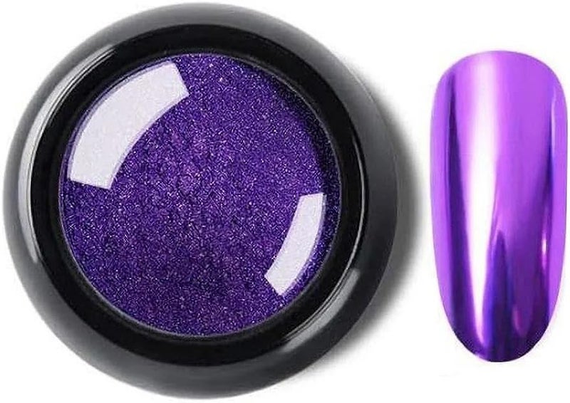 FEELHIGH Super Thin Mirror Effect Nail Art Chrome Powder Holographic DArk purple - Image 1