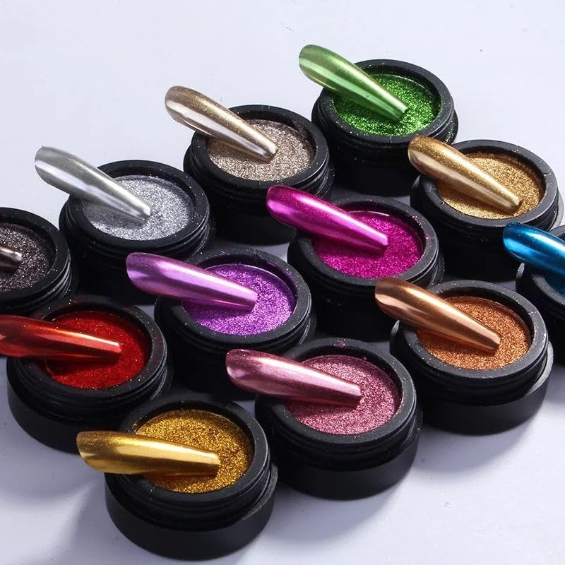 FEELHIGH Super Thin Mirror Effect Nail Art Chrome Powder Holographic DArk purple - Image 3
