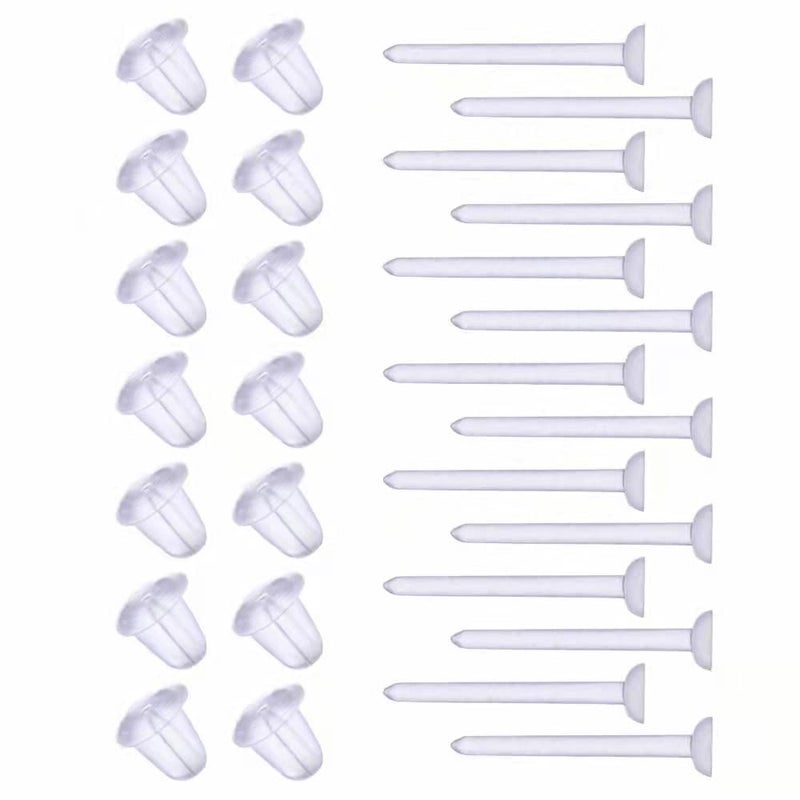 Plastic Earrings,Clear Earrings Clear Post Earring Posts and Backs Silicone Stud 100 Pairs Back Blank Pins Studâ€¦