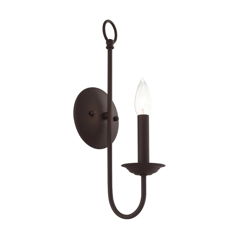 Livex Lighting 42681-07 Steel Wall Sconce for Home Decor; Stylish Wall Decor, 1 Light Fixture Bronze Finish - Image 4