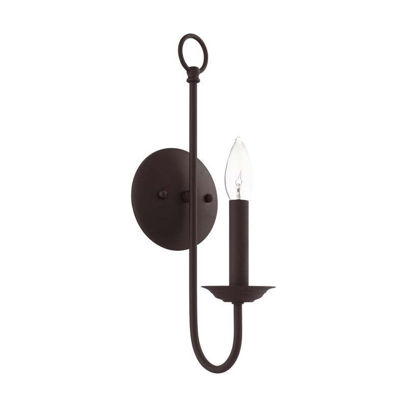 Livex Lighting 42681-07 Steel Wall Sconce for Home Decor; Stylish Wall Decor, 1 Light Fixture Bronze Finish - Image 2