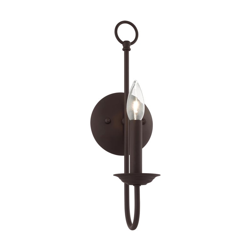 Livex Lighting 42681-07 Steel Wall Sconce for Home Decor; Stylish Wall Decor, 1 Light Fixture Bronze Finish - Image 3