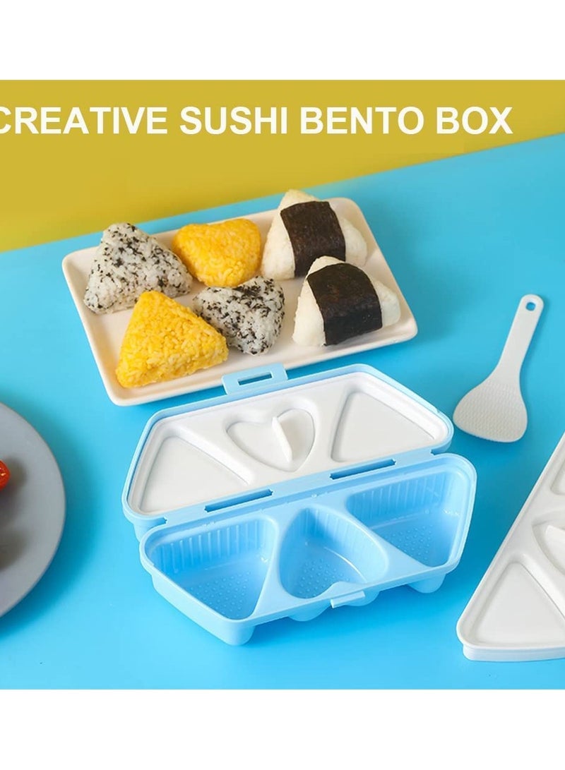 SOLARAE Onigiri Mould Triangle Rice Ball Sushi Mould Makers Triangle Sushi Mould Rice Paddle 6 in 1 Triangle-Heart for Bento or Japanese Box Meal Children Bento Home Kitchen DIY Nori Rice Bento - Image 2