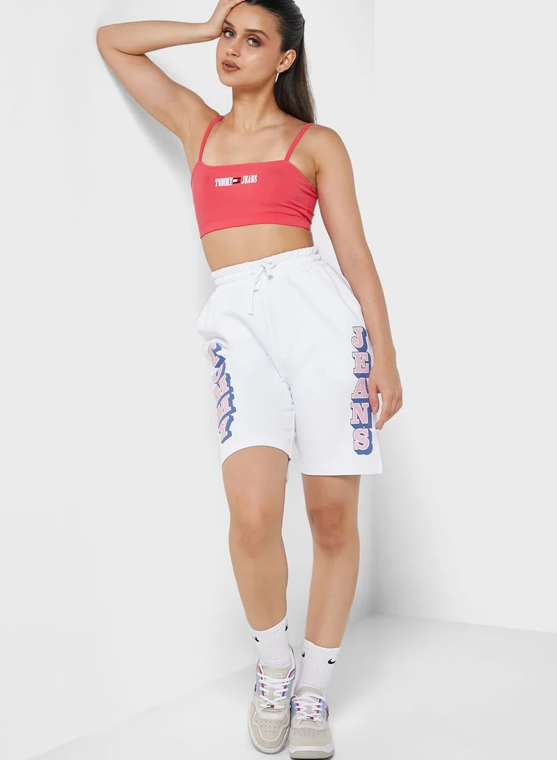 TOMMY JEANS Strappy Logo Knitted Crop Top