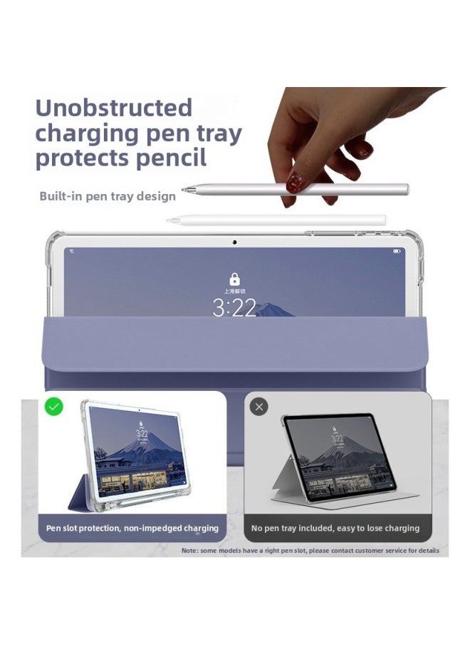 Generic - Suitable For Huawei Flat Panel Matepad112023 Protective Cover V6 Airbag Anti-fall 10.4 With Pen Slot Air11.5-Color:[lavender Purple] Translucent Soft Shell ★ Air Bag Anti-fall ★ Built-in Pen Tray-Applicable Models:For Huawei Matepad【10.4inch】left Pen Tray - Image 1