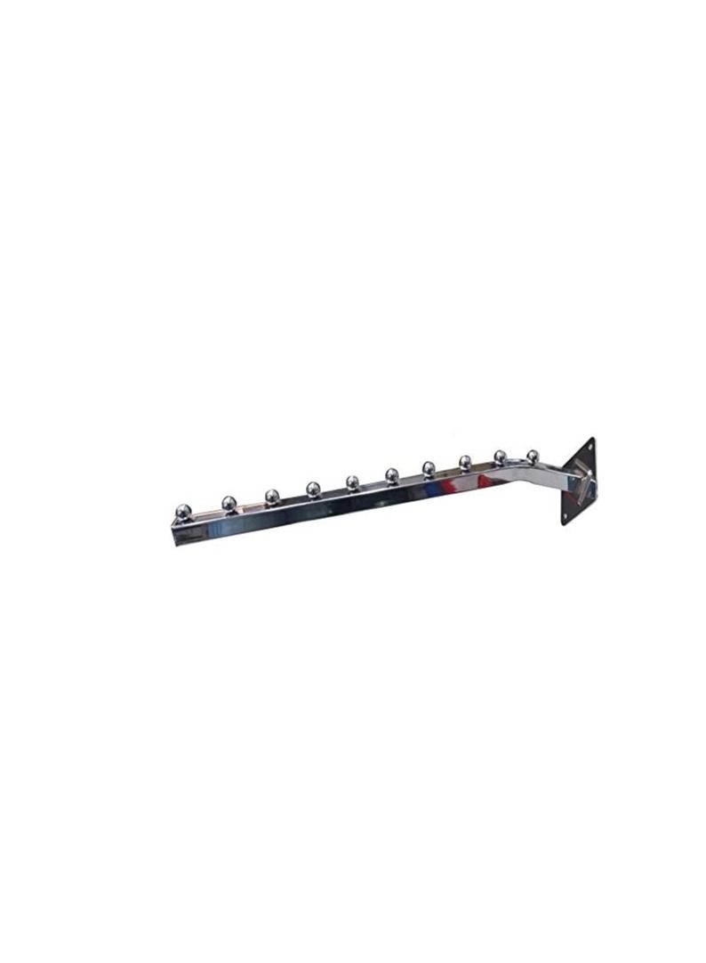 Steel Cloth Slide 10 Balls Wall Hanger, Silver  - Image 1