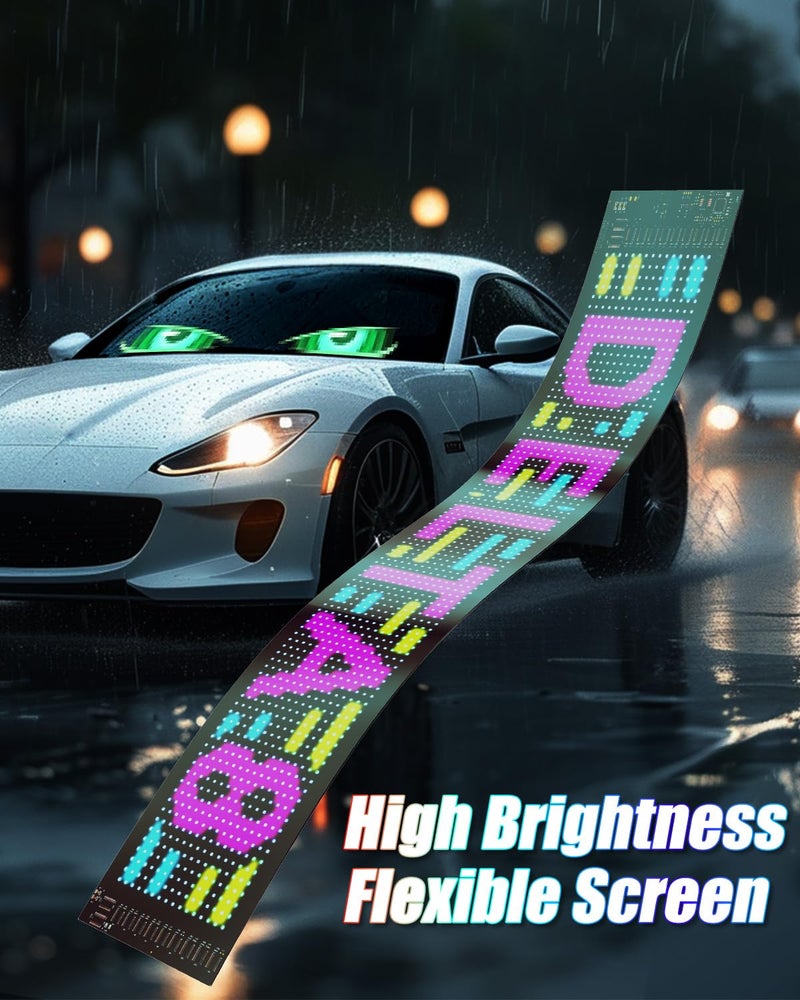 Probapro Devil Eyes Light for Windshield: 23.4"x4.7" Programmable LED Signs with APP & Remote Control - 5V USB Digital Lighting Display, LED Lights for Cars (1 Pcs) - Image 3