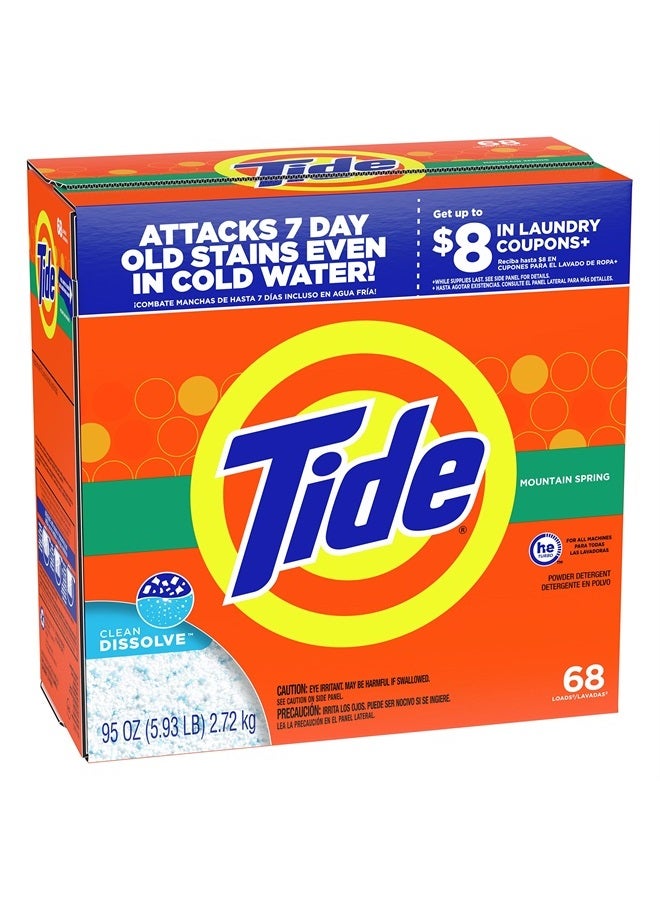 Tide مسحوق منظف الغسيل، ربيع الجبال، 68 غسلة، 95 أونصة - Image 3