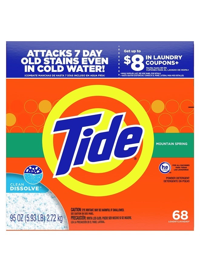 Tide مسحوق منظف الغسيل، ربيع الجبال، 68 غسلة، 95 أونصة - Image 5