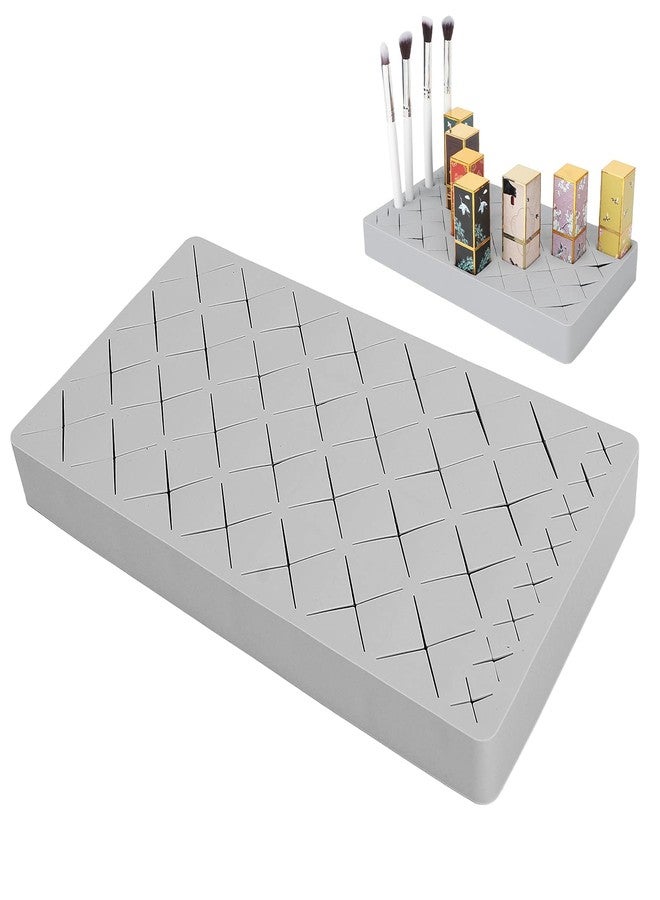 Betued Minimalist Lipstick Organizer, Silicone Makeup Storage Box, 36 Grids, Gray, Beauty/Makeup - Image 1