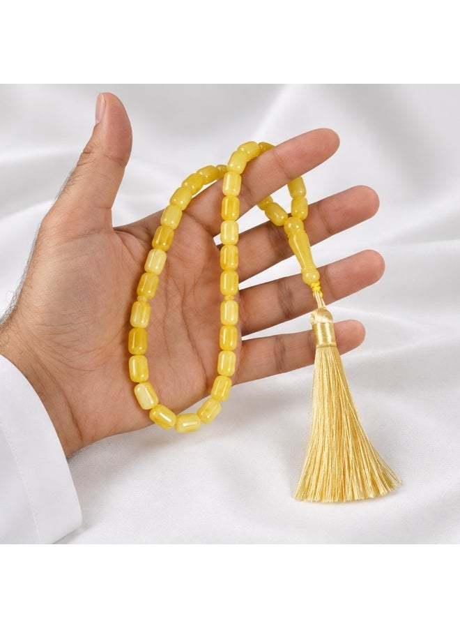 TranquilBeads 3-Piece 33-Bead Amber-Look Resin Tasbih Set, Lightweight Misbaha Beads, Muslim Gift for Ramadan, Eid, Hajj & Umrah - Image 3