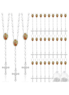 36 Pcs Wooden Bead Rosary Necklace With Crucifix And Our Lady Of Guadalupe Scented First Communion Rosary With 36 Organza Bags Baptism Favors Catholic Gift For Men Women(White) - pzsku/Z53F1E2560A05B95527F7Z/45/_/1735214612/a168a674-c4ca-4315-bc87-c08803efb43f