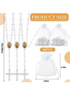 36 Pcs Wooden Bead Rosary Necklace With Crucifix And Our Lady Of Guadalupe Scented First Communion Rosary With 36 Organza Bags Baptism Favors Catholic Gift For Men Women(White) - pzsku/Z53F1E2560A05B95527F7Z/45/_/1735214615/b08cec11-9aa2-47ab-98ff-4316f8e7a140