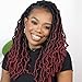 Liyate 14 Inch Goddess Faux locs Crochet Hair 6 Packs/Lot Soft Gypsy Locs Wavy Crochet Braids Dreadlocks 3 Tone Curly Wavy Twist Braiding Hair Extensions African Roots Braidï¼ˆ#1B/99j/530) - Image 2