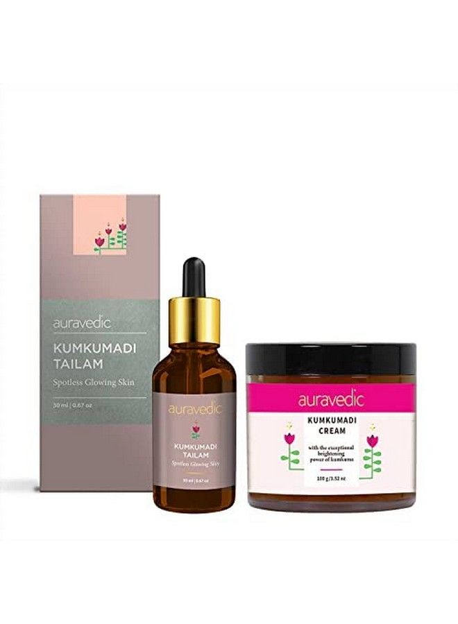 Auravedic Kumkumadi Glow Boosters Kumkumadi Tailam Face Cream For Glowing Skin Kumkumadi Oil Kumkumadi Cream Kumkumadi Face Oil Kumkumadi Face Cream For Women Men Combo 100Gm & 30Ml - Image 2