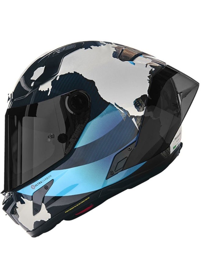 Nolan X-804 RS U.C. CHECA 30TH ANNIV. SPECIAL EDITN. LIQUID BLUE/WHITE/LIGHT BLUE/DEEP BLUE GLOSSY Helmet - Image 2