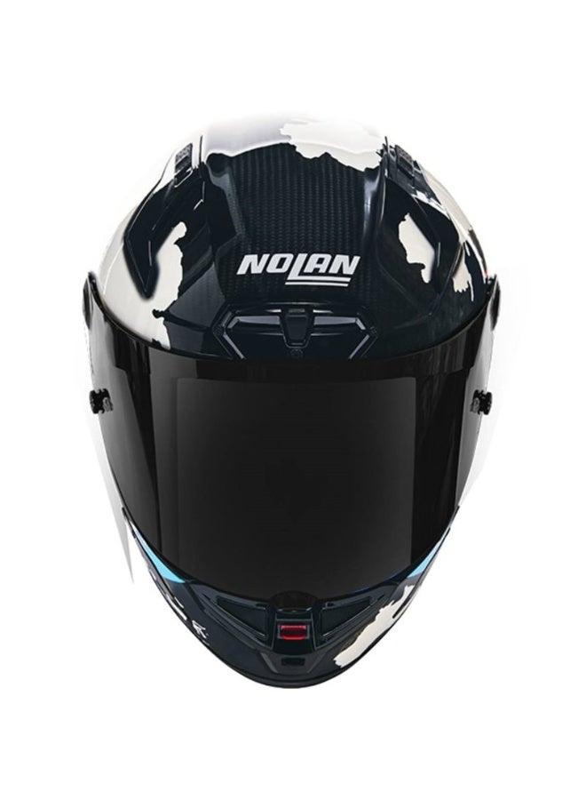 Nolan X-804 RS U.C. CHECA 30TH ANNIV. SPECIAL EDITN. LIQUID BLUE/WHITE/LIGHT BLUE/DEEP BLUE GLOSSY Helmet - Image 3