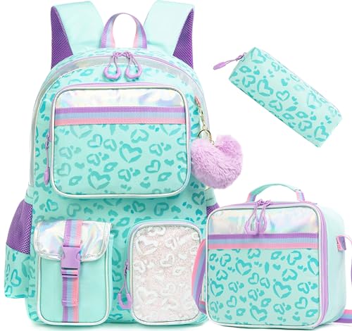 Meetbelify Aesthetic Backpack for Elementary Student with Lunch Box - Cute Bookbag for Girls 8-10 - Image 1