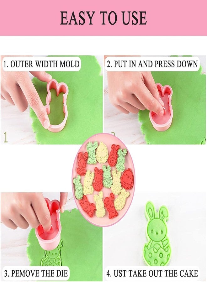 Skytail 6pc Easter Bunny Rabbit Cookie Cutter Set Easter Egg Cookie Stamps Pastry Embossing Cutters Cartoon Baking Biscuits Chocolate Fondant Cake Decoration Cupcake Topper Kids Party Treats Snacks - Image 3
