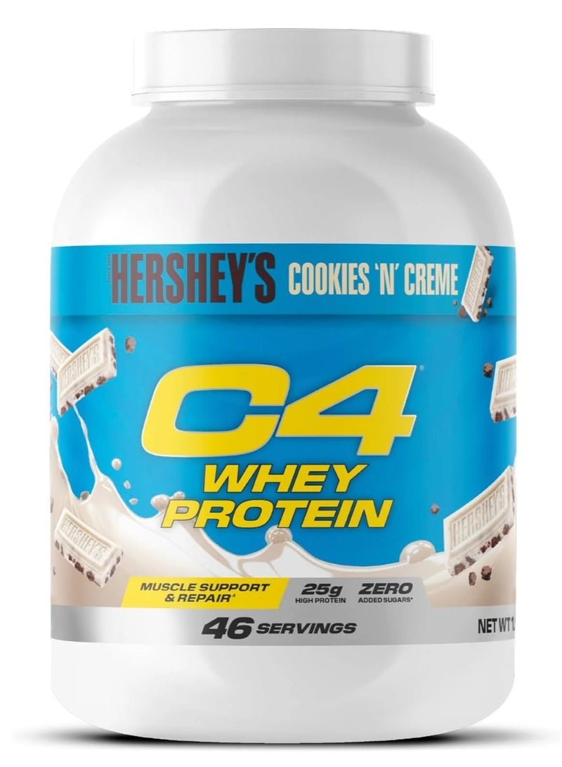 CELLUCOR C4 Whey Protein Powder Hershey's Cookies 'N' Creme - 1.61 Kg | 46 Servings | 25g Protein Per Serving | Zero Added Sugar | Fast Mixing Muscle Recovery & Lean Muscle Support - Image 1