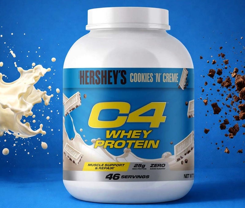 CELLUCOR C4 Whey Protein Powder Hershey's Cookies 'N' Creme - 1.61 Kg | 46 Servings | 25g Protein Per Serving | Zero Added Sugar | Fast Mixing Muscle Recovery & Lean Muscle Support - Image 2