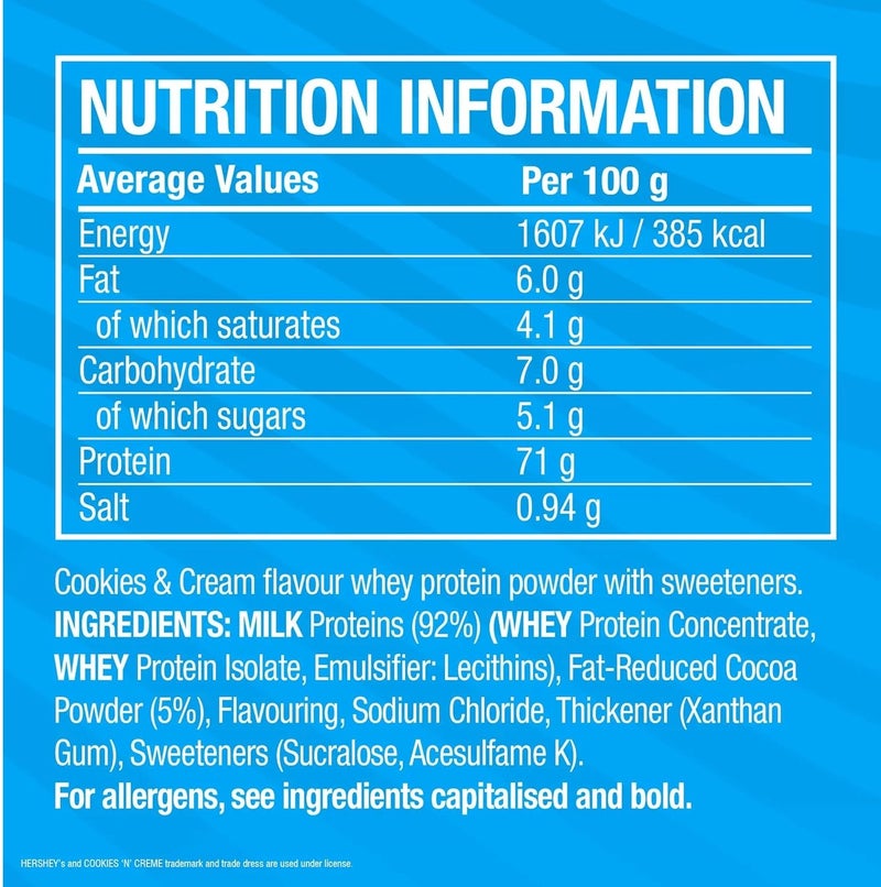 CELLUCOR C4 Whey Protein Powder Hershey's Cookies 'N' Creme - 1.61 Kg | 46 Servings | 25g Protein Per Serving | Zero Added Sugar | Fast Mixing Muscle Recovery & Lean Muscle Support - Image 5