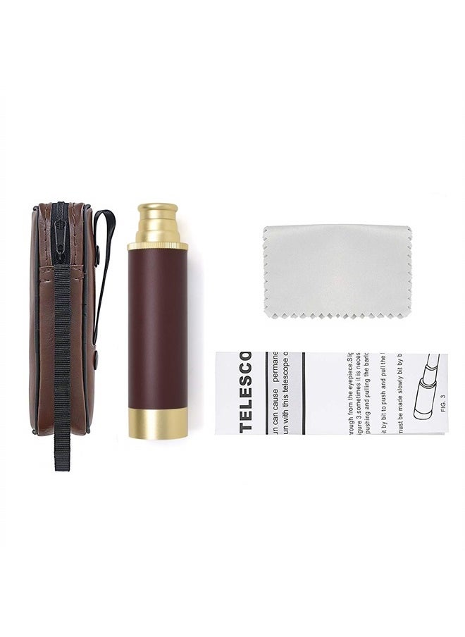 Aubric Pirate Monocular Telescope for Kids & Adults, Handheld Collapsible Brass Telescope 25x30 Zoomable Portable Pirate Spyglass for Cruise Ship Travel Watching Games Hiking Hunting and More  - Image 5