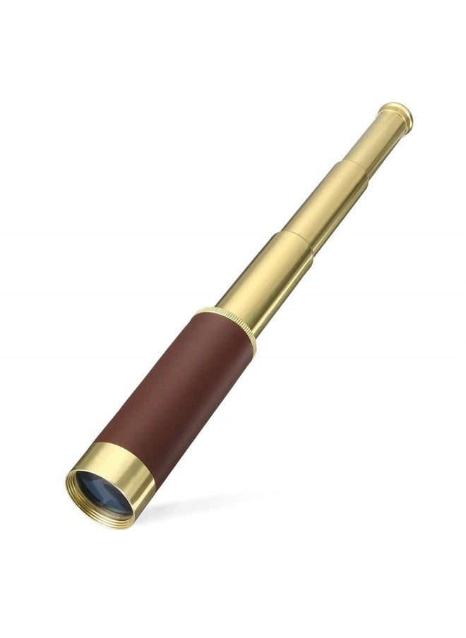 Aubric Pirate Monocular Telescope for Kids & Adults, Handheld Collapsible Brass Telescope 25x30 Zoomable Portable Pirate Spyglass for Cruise Ship Travel Watching Games Hiking Hunting and More  - Image 1