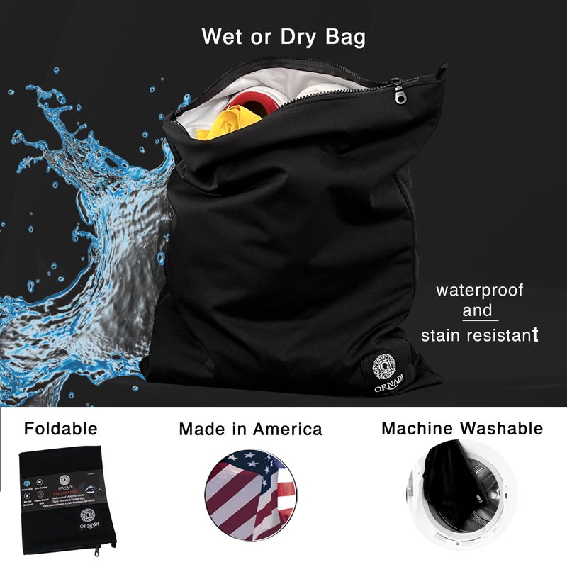 Ornadi Waterproof Sweaty Clothes Bag Antimicrobial Wet Dry Pouch Inhibits Bacteria & Smelly Odor from Dirty Sport Laundry & Swimsuits for Fresh Gym Bag & Travel Luggage 14.5 X 17 inch Eco Made In USA - Image 4