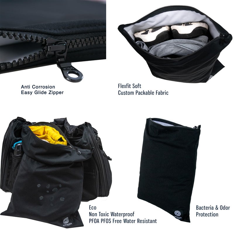 Ornadi Waterproof Sweaty Clothes Bag Antimicrobial Wet Dry Pouch Inhibits Bacteria & Smelly Odor from Dirty Sport Laundry & Swimsuits for Fresh Gym Bag & Travel Luggage 14.5 X 17 inch Eco Made In USA - Image 5