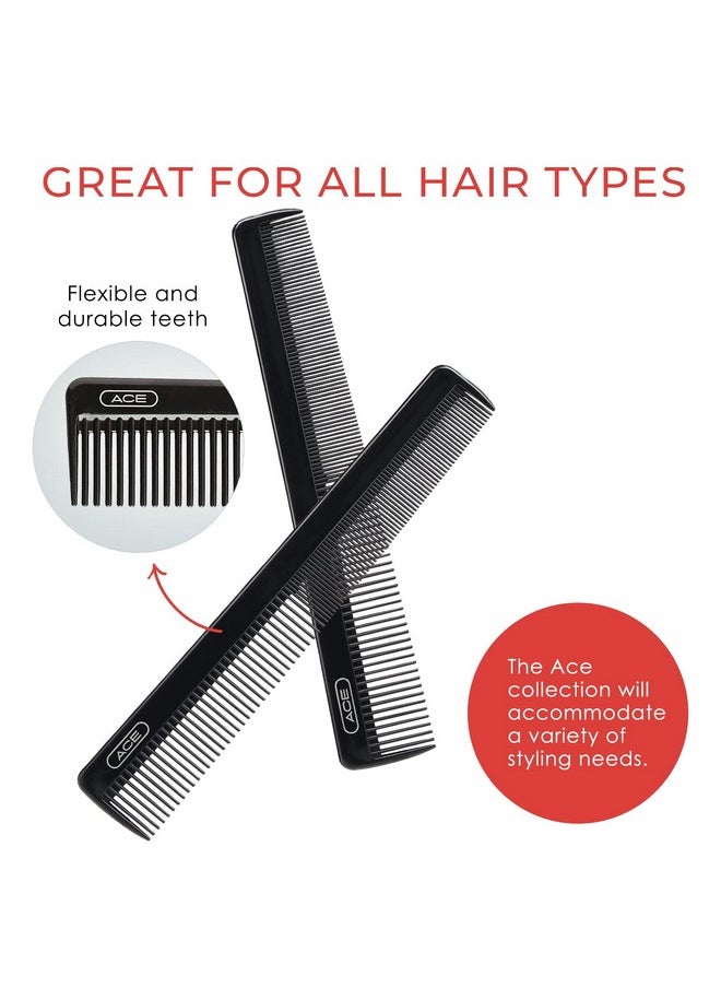 Goody - Ace Ace All Purpose Hair Comb 7 Inch Black Great For All Hair Types Fine Comb Teeth For Thin To Medium Hair61286 1 Count (Pack Of 1) - Image 1