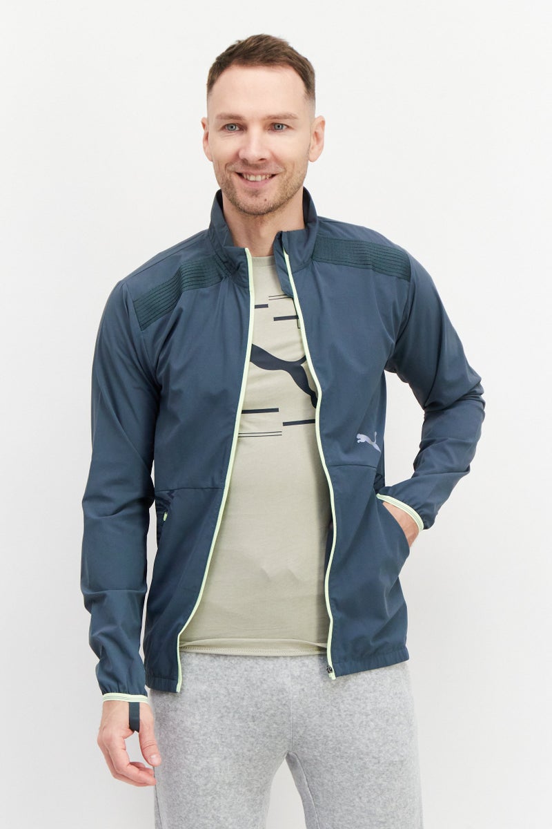 PUMA جاكيت تدريب رياضي للرجال، رمادي داكن - Image 1