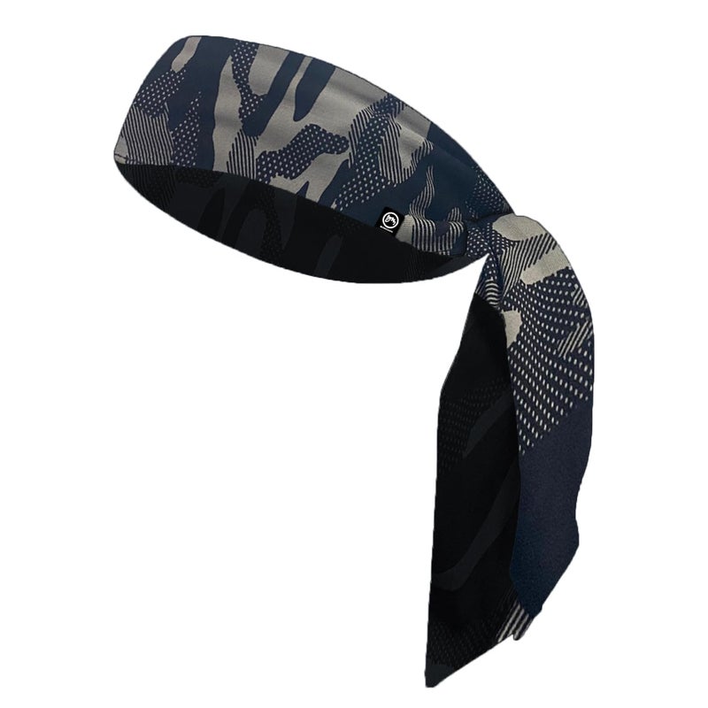 BISMAADH Head Tie Headbands for Women Men Tennis Sports Running Athletic Bandana Karate Non Slip Sweatbands Exercise Hair Wrap Bands Moisture Wicking Headwear Stretchy Hairbands (Camo Light Grey) - Image 1