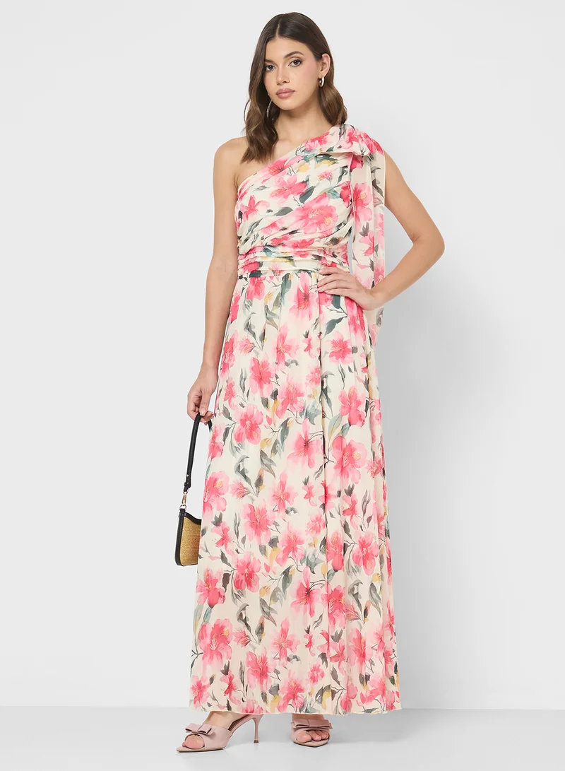 ELLA One Shoulder Printed Dress