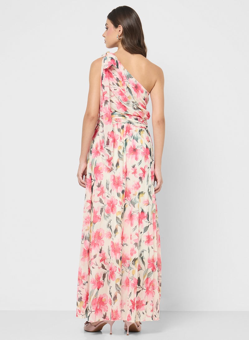 ELLA One Shoulder Printed Dress - Image 2