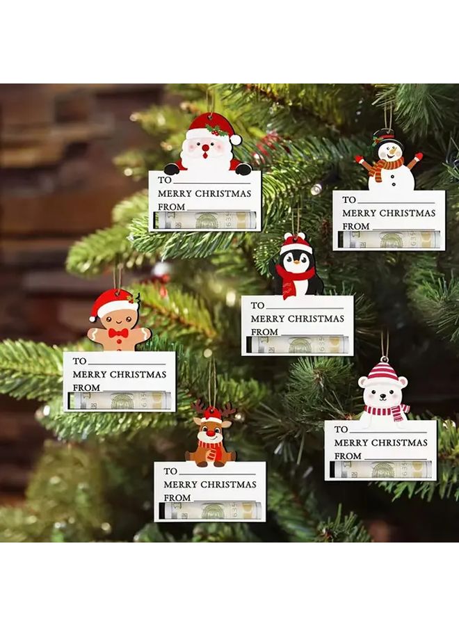 Style 1 Christmas Money Clip Cards 6 Pack Santa Snowman Gingerbread Man Decorations Gift - Image 5