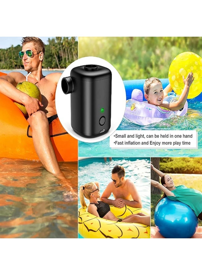 فلاي رود مضخة هواء للمرتبة الهوائية، ضاغط هواء محمول مع 4 فوهات، ضغط نفخ 5000 باسكال وسعة بطارية 4000 مللي أمبير في الساعة، مستوى مقاومة للماء IPX4 وتوفير المساحة، للتخييم في الهواء الطلق وقارب قابل للنفخ وحمام سباحة وسيارة لعبة وسرير هوائي - Image 5