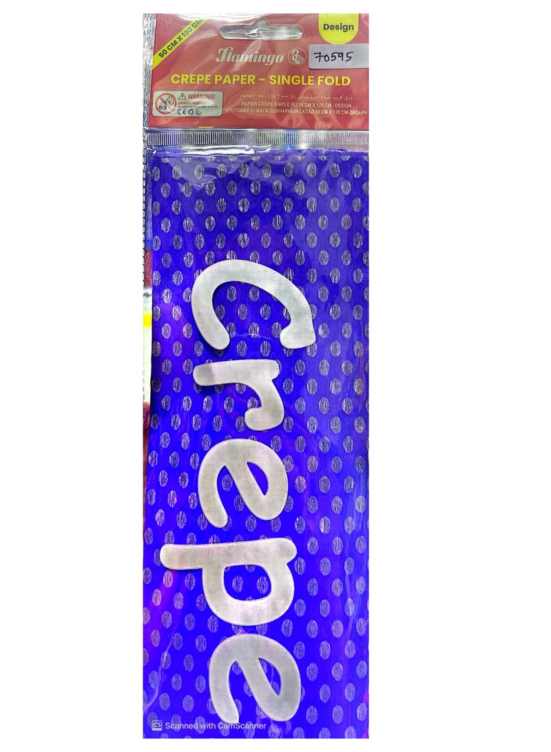 Flamingo Crepe Design Paper Single Fold 50X120cm Blue Colour - Image 1